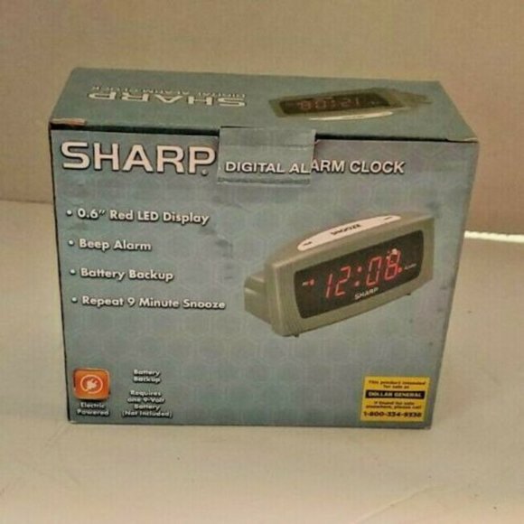 Sharp Digital LED Alarm Clock with Snooze NEW - Picture 2 of 2